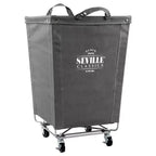 Seville Classics Panier à Linge Commercial Robuste Toile Grise : Panier à Linge Portable avec Roues et Poignées Intégrées