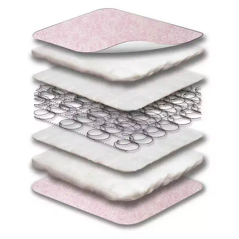 Matelas de berceau imperméable et matelas de lit de tout-petit Sealy Ortho Rest – Rose : Housse en vinyle, hypoallergénique, ultra-ferme, épaisseur de 13,3 cm