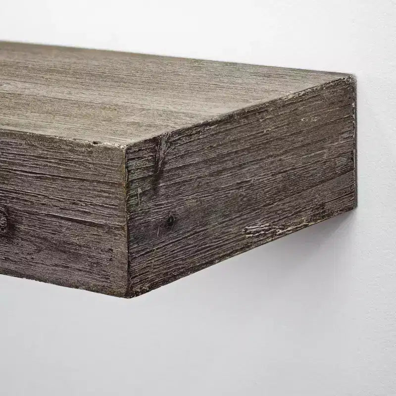 Grande étagère murale flottante rustique en bois gris de 8 po x 36 po - American Art Decor