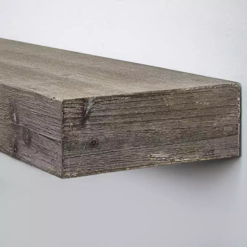Grande étagère murale flottante rustique en bois gris de 8 po x 36 po - American Art Decor