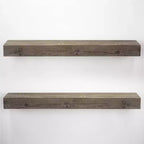 Grande étagère murale flottante rustique en bois gris de 8 po x 36 po - American Art Decor