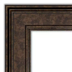 Amanti Art 34 po x 28 po. Miroir mural sans biseau Ridge Bronze : Rectangle, style moderne, cadre en polystyrène