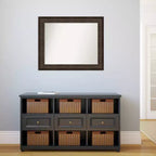 Amanti Art 34 po x 28 po. Miroir mural sans biseau Ridge Bronze : Rectangle, style moderne, cadre en polystyrène