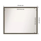 Miroir mural de salle de bain en bois gris argile Svelte non biseauté de 30 po x 24 po - Amanti Art