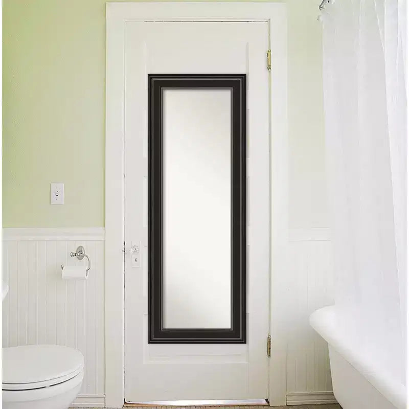 Miroir de porte pleine longueur sans biseau 20"x54" Ridge Black - Amanti Art : à suspendre sur la porte, aucun assemblage requis