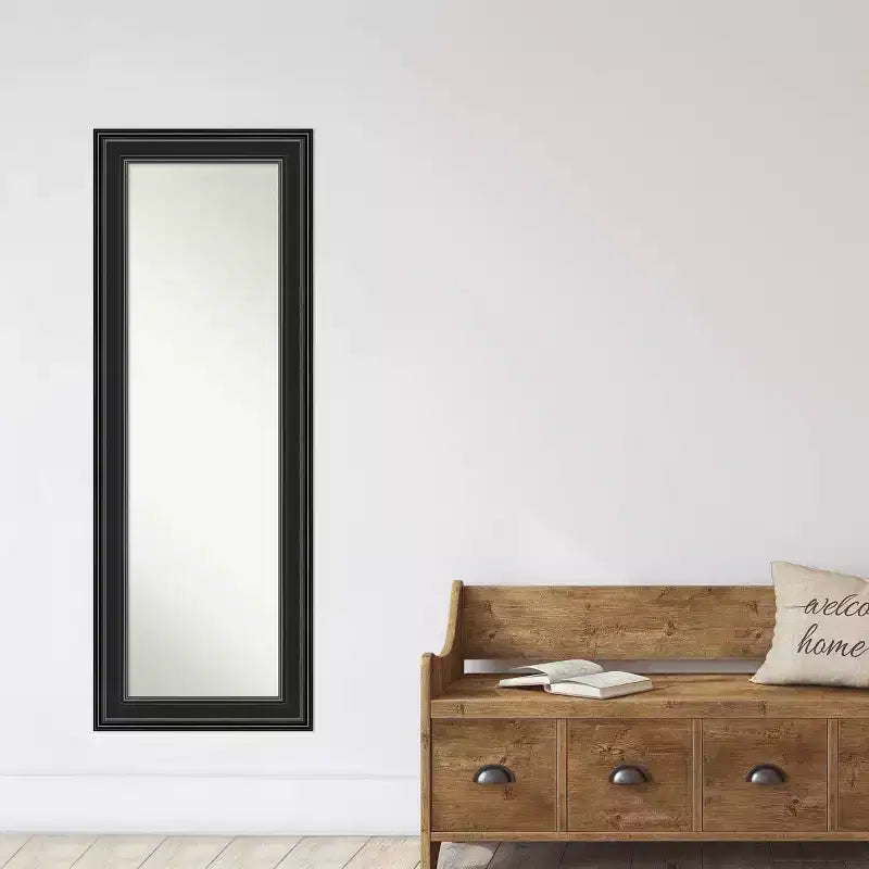Miroir de porte pleine longueur sans biseau 20"x54" Ridge Black - Amanti Art : à suspendre sur la porte, aucun assemblage requis
