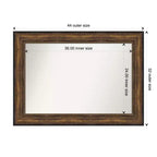 Miroir mural en bronze pour salle de bal de 44 po x 32 po sans biseau - Amanti Art : Cadre en polystyrène, Décor moderne
