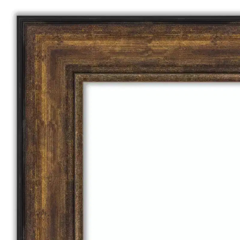 Miroir mural en bronze pour salle de bal de 44 po x 32 po sans biseau - Amanti Art : Cadre en polystyrène, Décor moderne