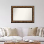 Miroir mural en bronze pour salle de bal de 44 po x 32 po sans biseau - Amanti Art : Cadre en polystyrène, Décor moderne