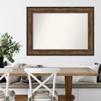 Miroir mural en bronze pour salle de bal de 44 po x 32 po sans biseau - Amanti Art : Cadre en polystyrène, Décor moderne