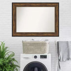 Miroir mural en bronze pour salle de bal de 44 po x 32 po sans biseau - Amanti Art : Cadre en polystyrène, Décor moderne