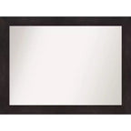 Amanti Art 44"x33" Non-Beveled Espresso Wall Mirror: Modern Decor, Includes Mounting Hardware