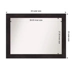 Miroir mural non biseauté Amanti Art 44x33" expresso : Décoration moderne, matériel de fixation inclus