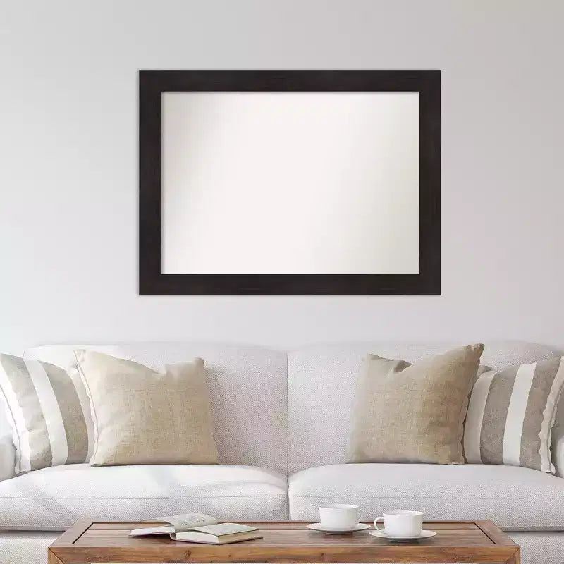 Miroir mural non biseauté Amanti Art 44x33" expresso : Décoration moderne, matériel de fixation inclus