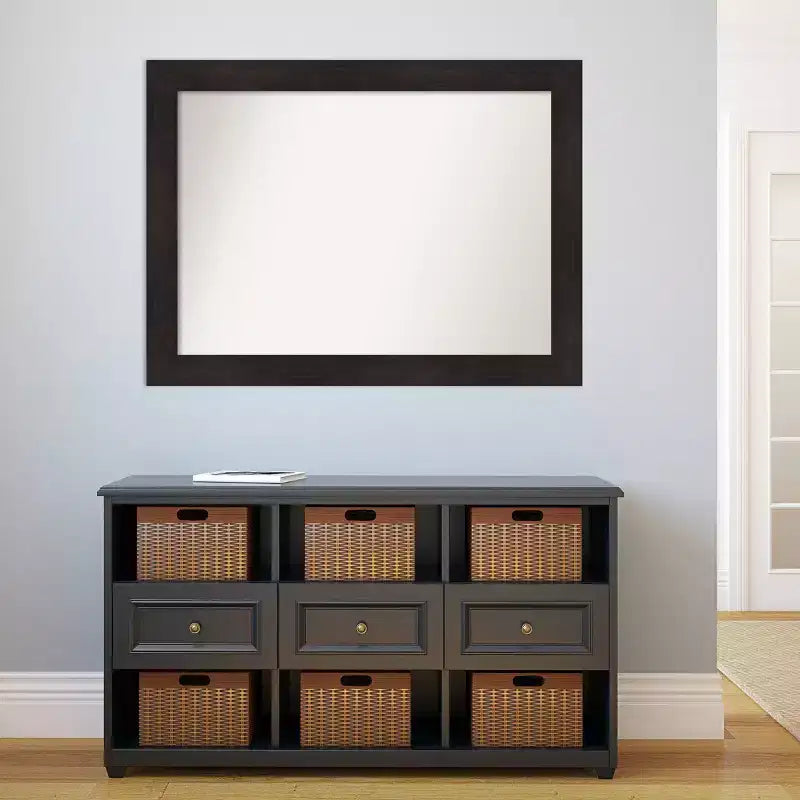 Miroir mural non biseauté Amanti Art 44x33" expresso : Décoration moderne, matériel de fixation inclus