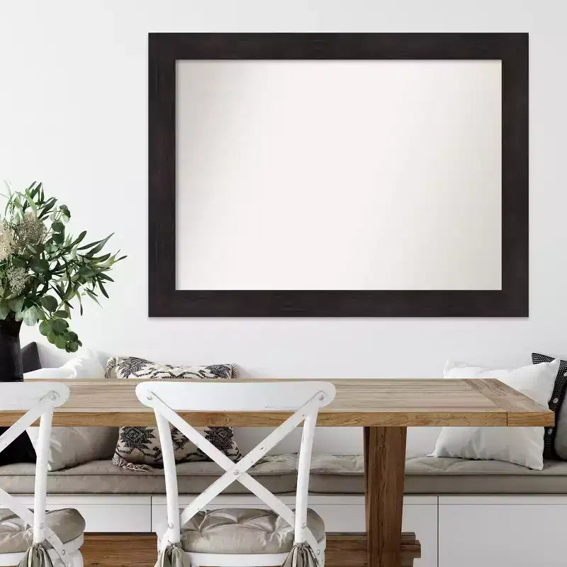 Miroir mural non biseauté Amanti Art 44x33" expresso : Décoration moderne, matériel de fixation inclus