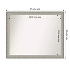 Miroir mural non biseauté 31 po x 25 po en étain brossé, décoration de coiffeuse moderne - Amanti Art