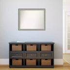 Miroir mural non biseauté 31 po x 25 po en étain brossé, décoration de coiffeuse moderne - Amanti Art