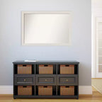 Miroir mural étroit rustique blanc sans biseau de 40" x 28" - Amanti Art : Quincaillerie de montage incluse