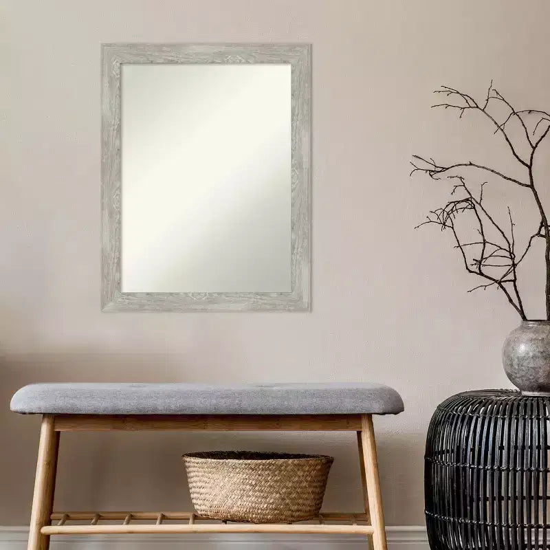 Miroir mural étroit non biseauté pour meuble-lavabo, 22 po x 28 po, couleur Dove - Amanti Art