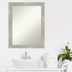 Miroir mural étroit non biseauté pour meuble-lavabo, 22 po x 28 po, couleur Dove - Amanti Art