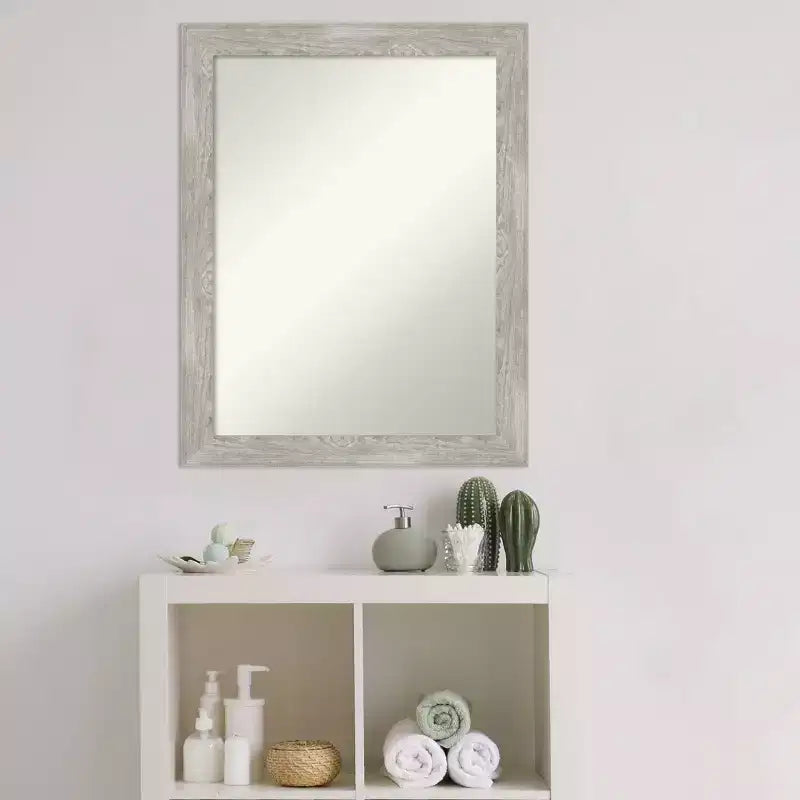 Miroir mural étroit non biseauté pour meuble-lavabo, 22 po x 28 po, couleur Dove - Amanti Art