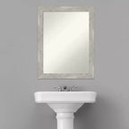 Miroir mural étroit non biseauté pour meuble-lavabo, 22 po x 28 po, couleur Dove - Amanti Art