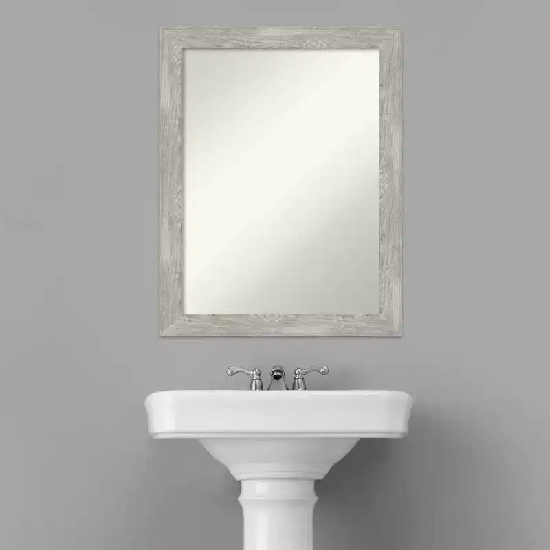 Miroir mural étroit non biseauté pour meuble-lavabo, 22 po x 28 po, couleur Dove - Amanti Art
