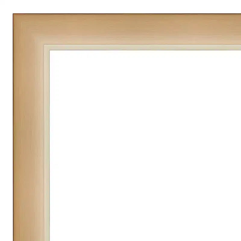 Miroir de sol/mural 68,5 cm x 160 cm Eva Ambre avec cadre doré - Amanti Art : Design rectangulaire moderne en polystyrène