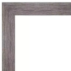 Miroir Mural de Salle de Bain Étroit Amanti Art 32" x 26" à Lattes Fines Gris Non Biseauté : Rectangle Moderne, Cadre en Polystyrène, Fixation Murale
