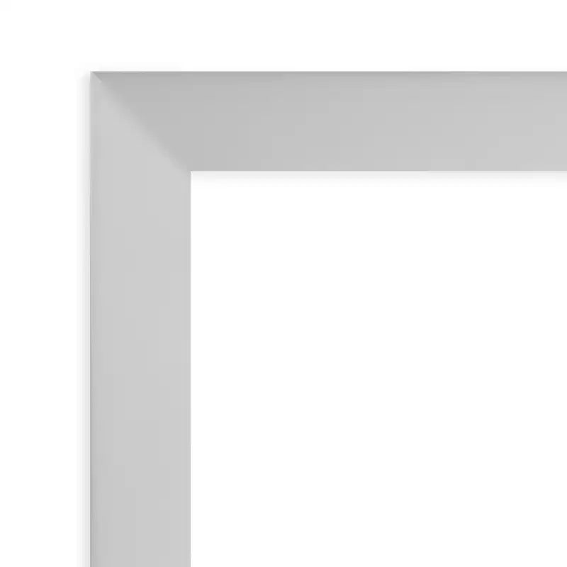 Miroir mural de salle de bain en bois non biseauté à faible lustre de 39 po x 27 po argenté - Amanti Art : Rectangle moderne, à fixer au mur, quincaillerie incluse