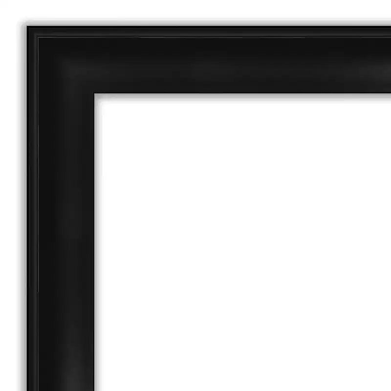 Miroir mural étroit Amanti Art 32" x 26" sans biseau Grand Black
