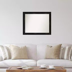 Miroir mural étroit Amanti Art 32" x 26" sans biseau Grand Black