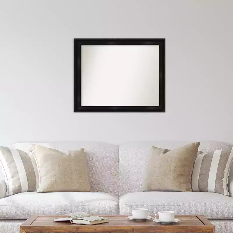 Miroir mural étroit Amanti Art 32" x 26" sans biseau Grand Black