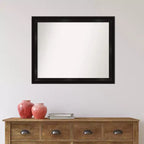 Miroir mural étroit Amanti Art 32" x 26" sans biseau Grand Black