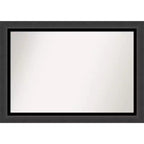 41" x 29" Non-Beveled Tuxedo Black Bathroom Wall Mirror - Amanti Art: Modern Rectangle, Polystyrene Frame, Wall Mounted