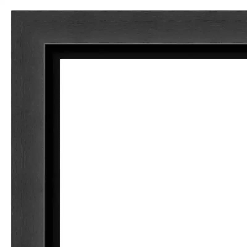 Miroir mural de salle de bain noir tuxedo sans biseau 41" x 29" - Amanti Art : Rectangulaire moderne, cadre en polystyrène, à fixer au mur