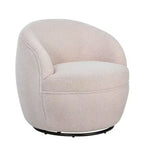 Fauteuil baril pivotant Roundhill Furniture Galleria 360 en similicuir sherpa