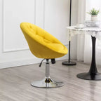 Fauteuil pivotant Roundhill Furniture Noas en velours capitonné, Jaune