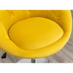 Fauteuil pivotant Roundhill Furniture Noas en velours capitonné, Jaune