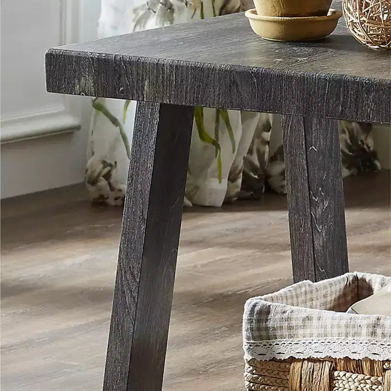 Table d'appoint avec étagère en bois répliqué contemporaine Roundhill Furniture Athens en finition anthracite