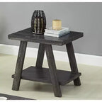 Table d'appoint avec étagère en bois répliqué contemporaine Roundhill Furniture Athens en finition anthracite