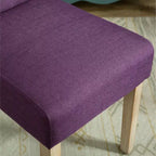 Chaise de salle à manger Parsons capitonnée en bois massif Roundhill Furniture Habit, violet, lot de 2