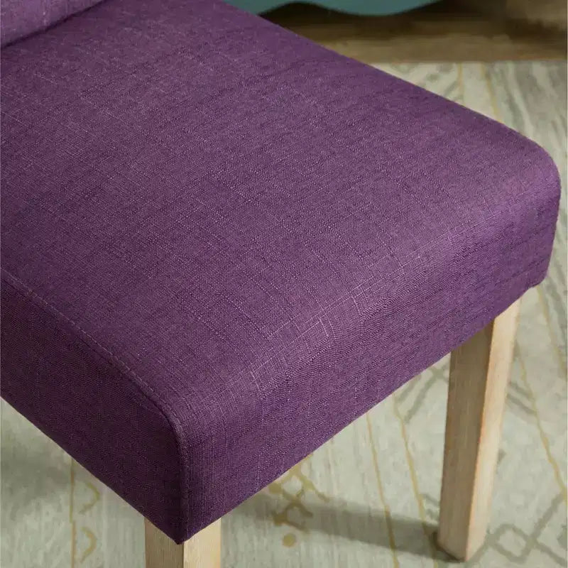 Chaise de salle à manger Parsons capitonnée en bois massif Roundhill Furniture Habit, violet, lot de 2