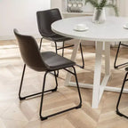 Ensemble de salle à manger rond Varna Roundhill Furniture, table à manger à tréteaux avec 4 chaises élégantes, 5 pièces