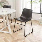 Ensemble de salle à manger rond Varna Roundhill Furniture, table à manger à tréteaux avec 4 chaises élégantes, 5 pièces