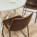 Ensemble de salle à manger rond Varna Roundhill Furniture, table à manger à tréteaux avec 4 chaises élégantes, 5 pièces