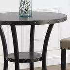 Table de bar ronde 36" Biony de Roundhill Furniture avec garniture cloutée, espresso