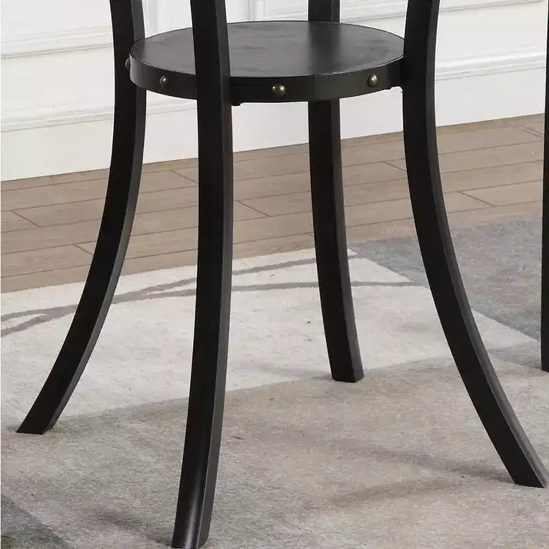 Table de bar ronde 36" Biony de Roundhill Furniture avec garniture cloutée, espresso