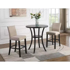 Table de bar ronde 36" Biony de Roundhill Furniture avec garniture cloutée, espresso